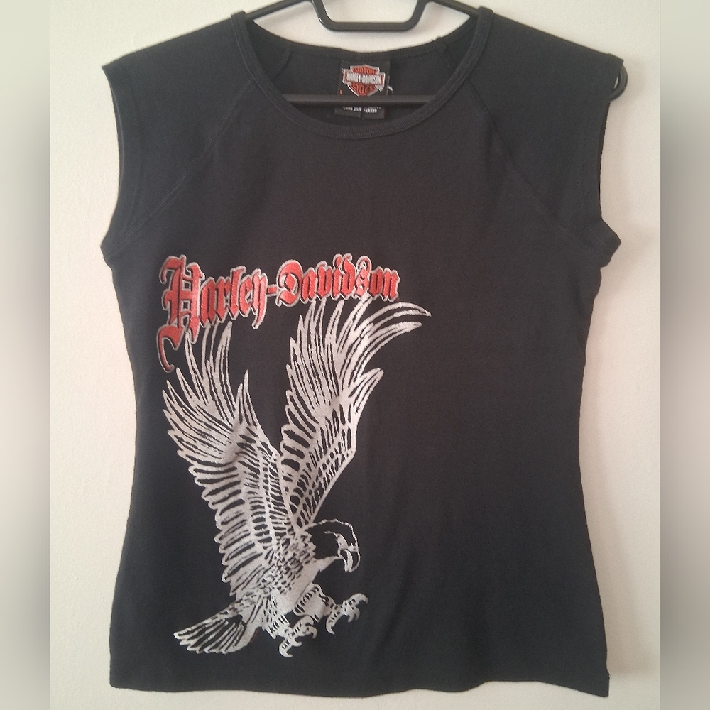 Harley-Davidson Ladies Muscle Tee with Eagle Graphic L
